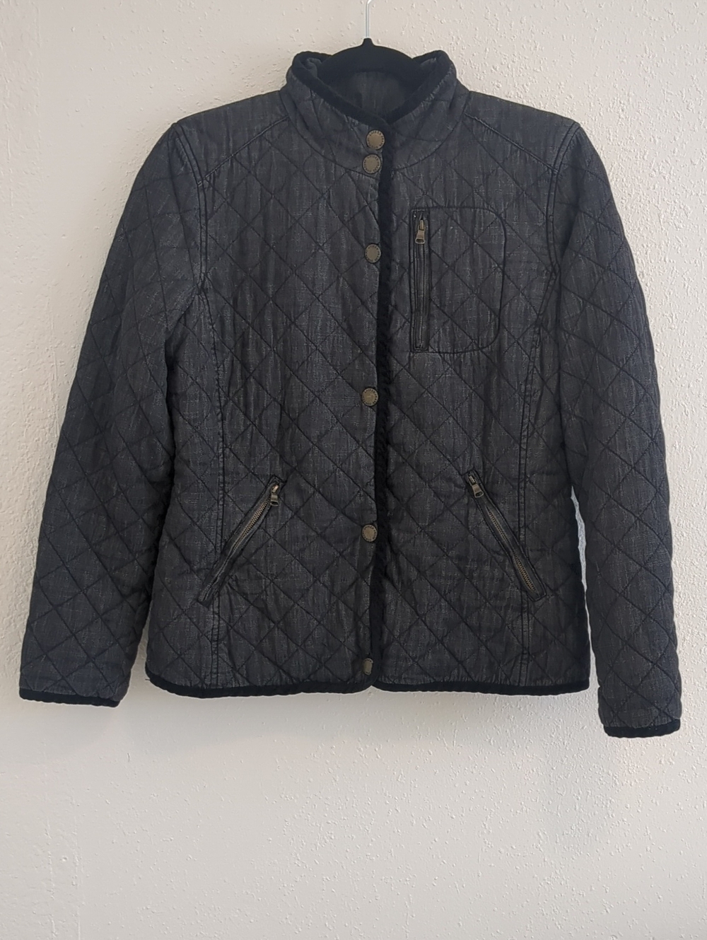 Ralph Lauren Lauren Jeans CO. Quilted Snap-Front Jacket - Black